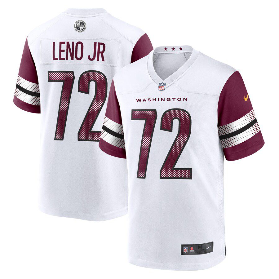 Men Washington Commanders #72 Charles Leno Jr. Nike White Away Game Player NFL Jersey